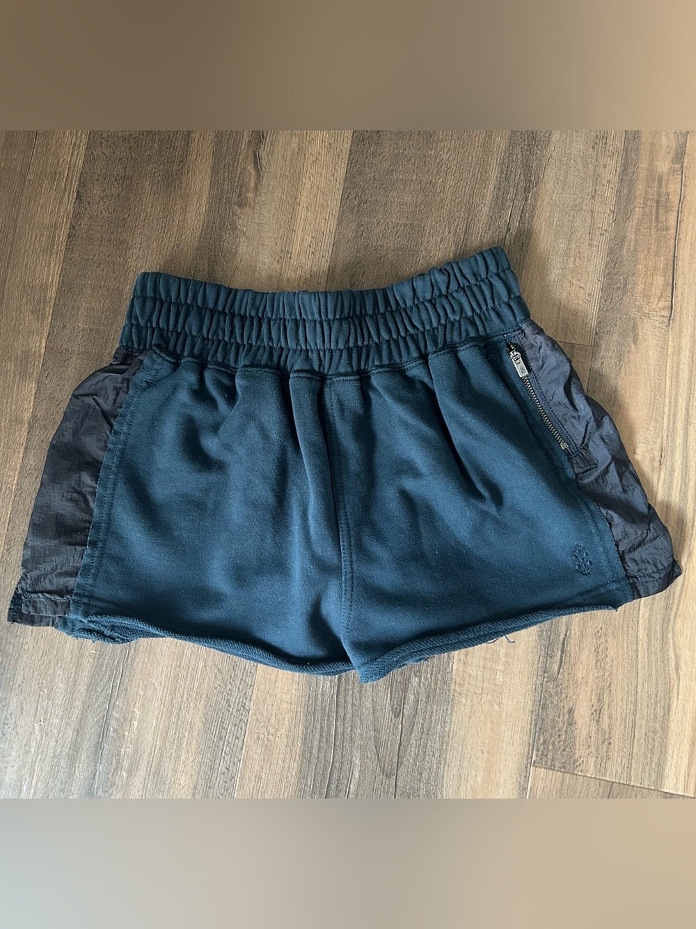 Free People Movement Elastic Waist Cotton Shorts - Navy